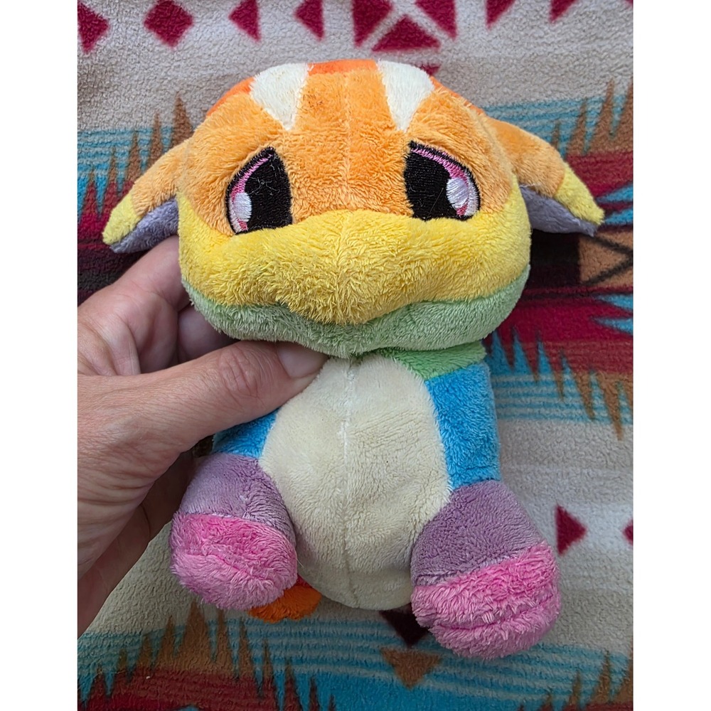 Neopets Rainbow Poogle Plush Stuffed Animal Toy Multi Color 6 Inch